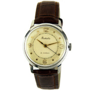 Часы "Ракета" экспортные СССР середины 60-х годов с гильошированным циферблатом