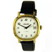 Часы "POLJOT" белые в позолоченном корпусе