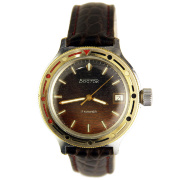 Часы "Восток" амфибия с имитированным кожаным циферблатом