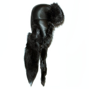 Шапка кожаная "Песцовый малахай"