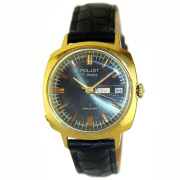 Часы позолоченные "Полет" СССР экспортные с темно-серым металлизированным циферблатом