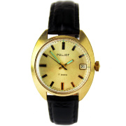 Часы "POLJOT" золотистые в позолоченном антимагнитном корпусе