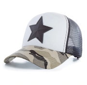 Бейсболка с круглым козырьком Звезда хаки белая