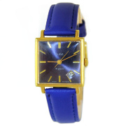 Часы Слава "Позолоченный квадрат" СССР темно-синие