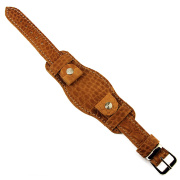 Ремень для часов "Бандажный" коричневый крокодил