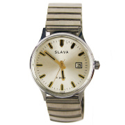 Часы "Слава" экспортные серебристые со стальным браслетом