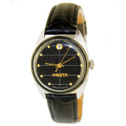 Часы "Ракета" черные в воронено-хромированном корпусе